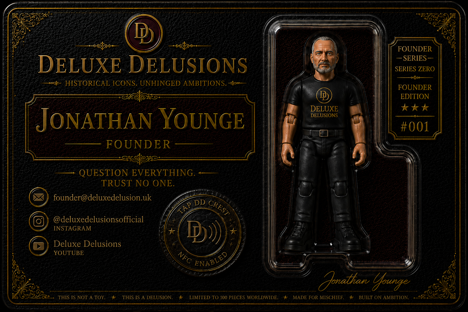 Jonathan Younge Founder Deluxe Delusions card artwork