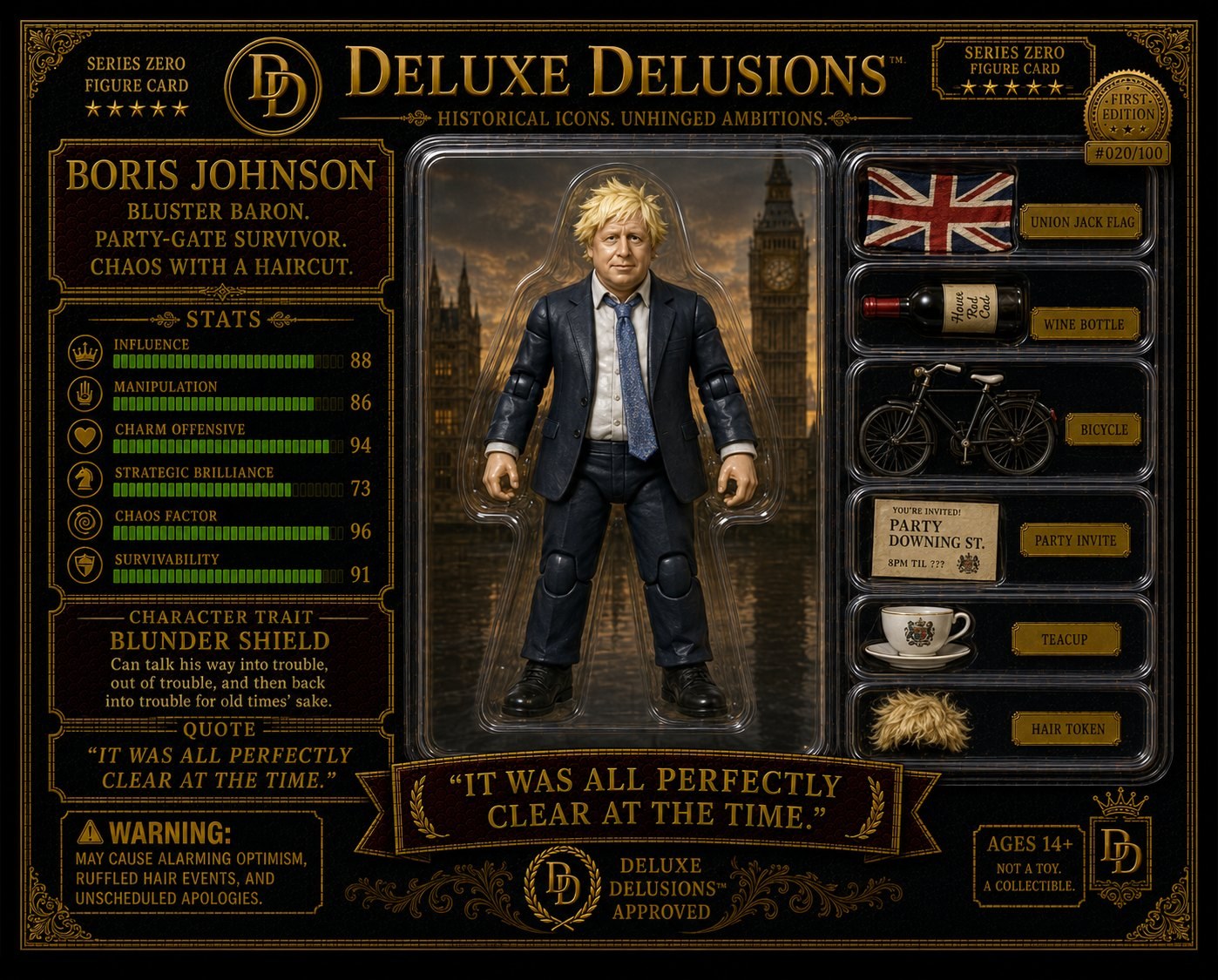Boris Johnson cosplay reference card