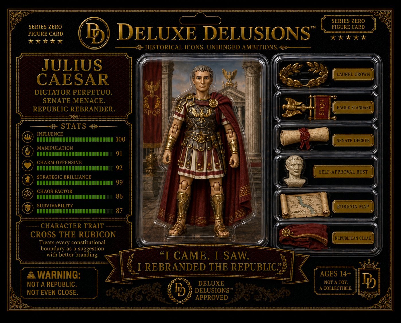 Deluxe Delusions Figure Card - Julius Caesar