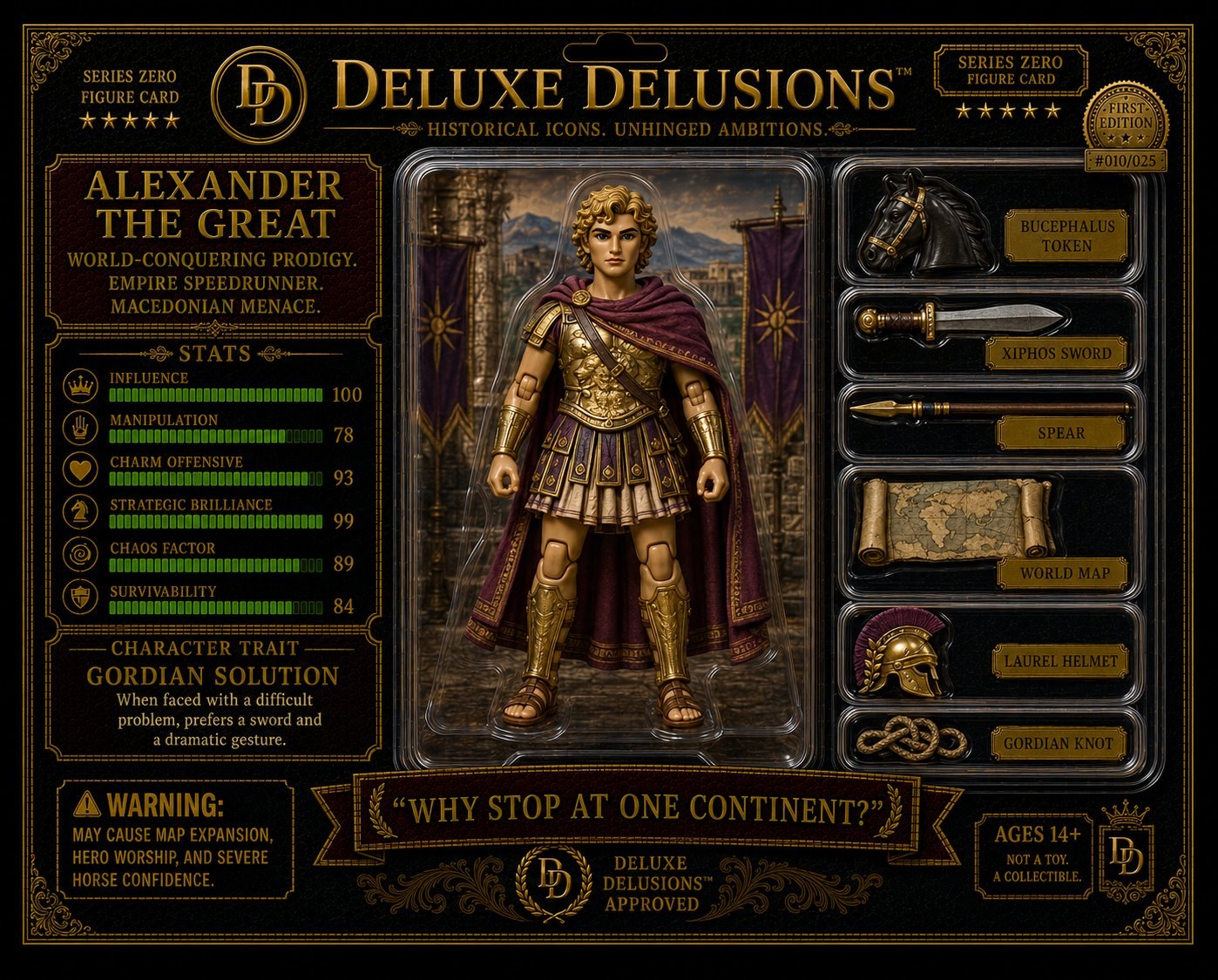 Alexander the Great cosplay reference card