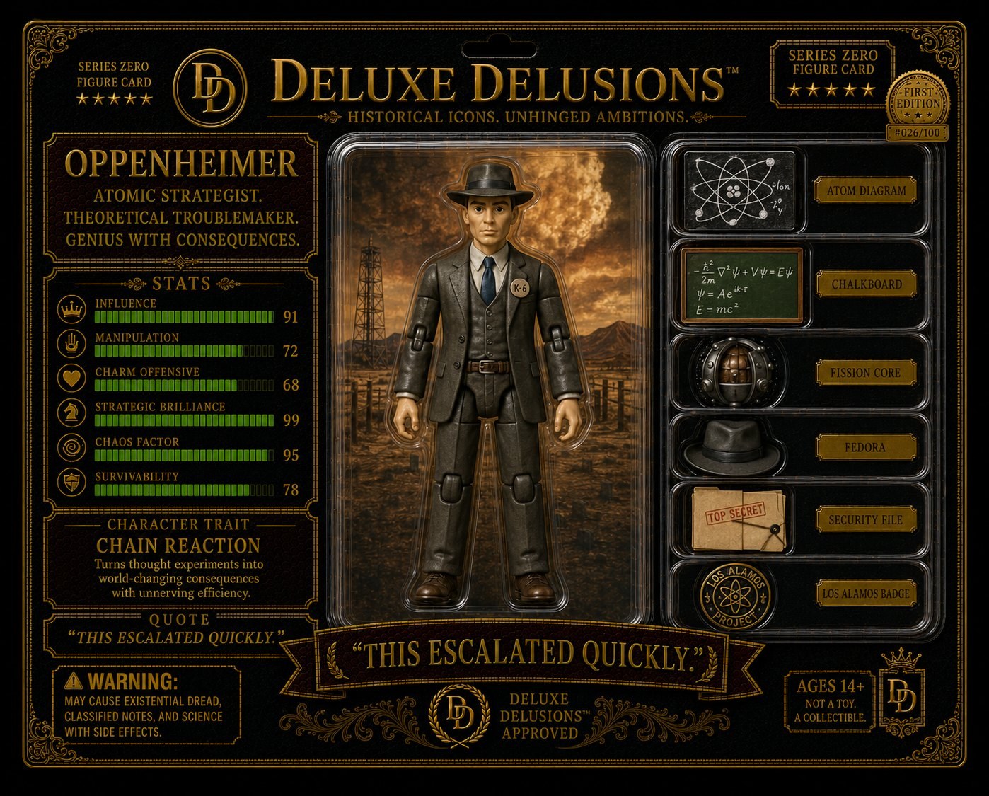 Oppenheimer cosplay reference card