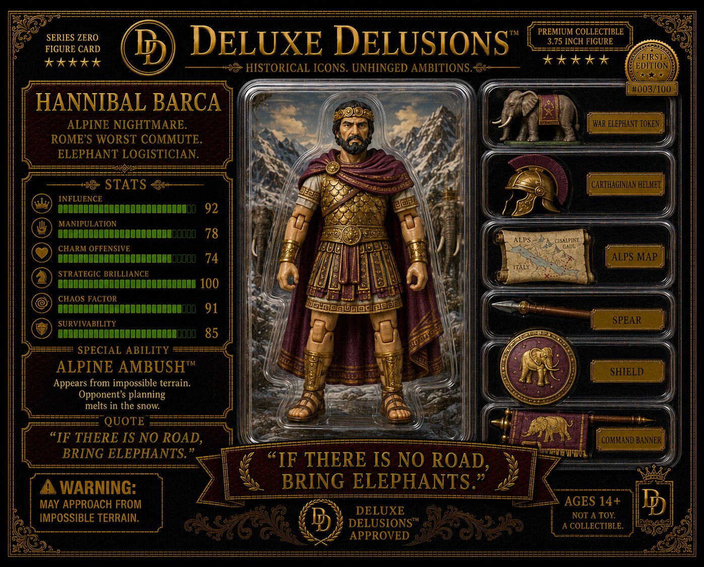 Hannibal Barca cosplay reference card