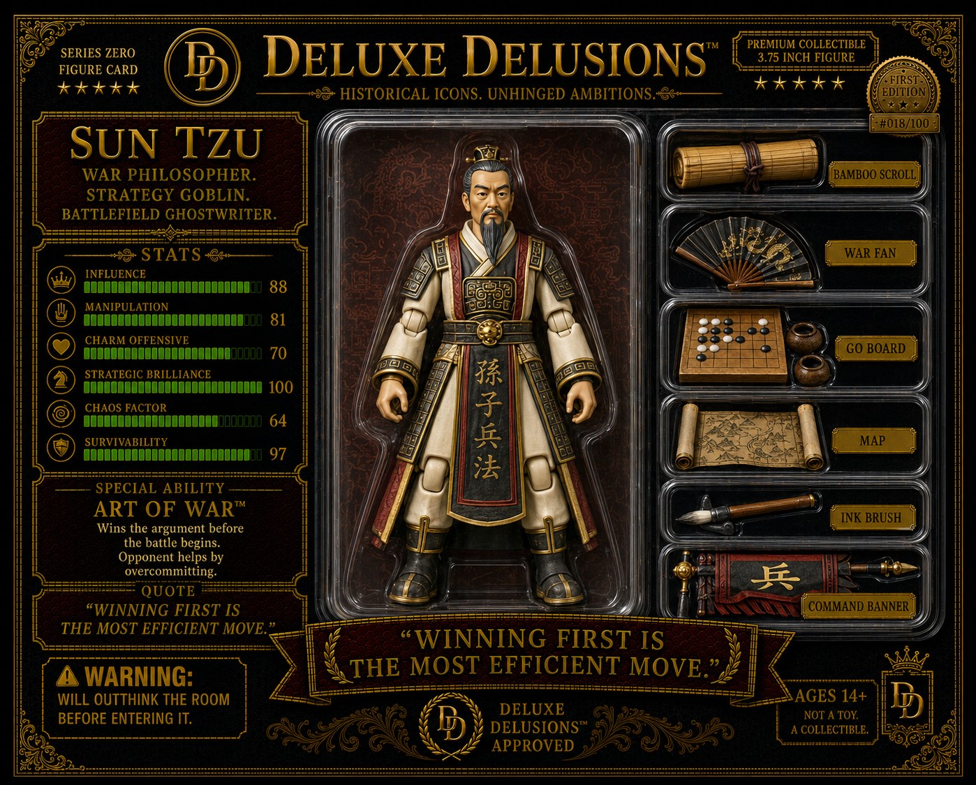 Sun Tzu cosplay reference card