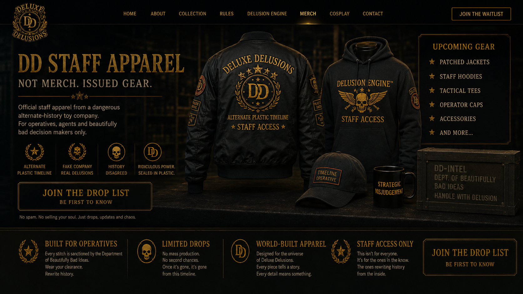 Deluxe Delusions staff apparel preview