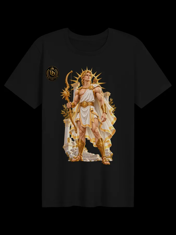 Apollo T-shirt, front with Apollo artwork and Deluxe Delusions branding