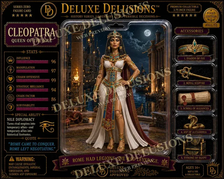 Cleopatra cosplay reference card