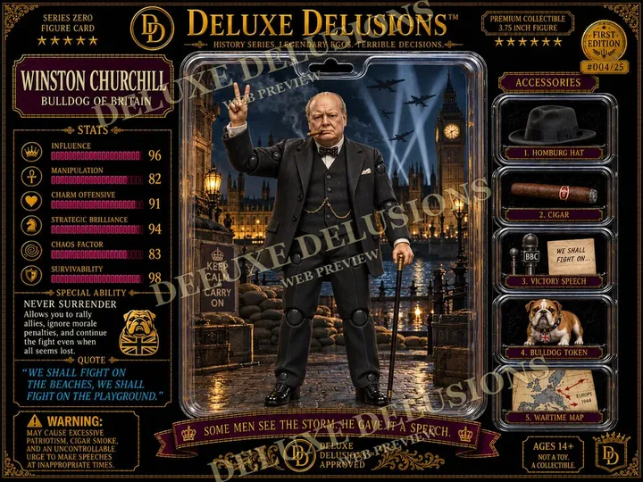 Churchill cosplay reference card