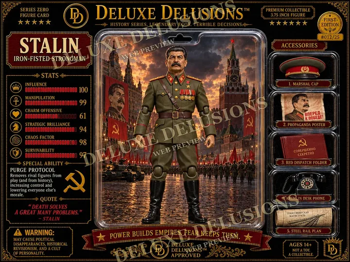 Stalin cosplay reference card