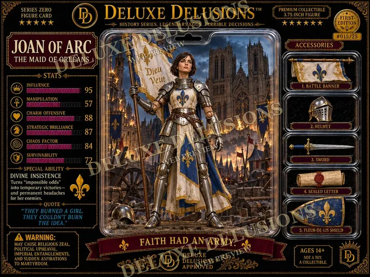 Joan of Arc cosplay reference card