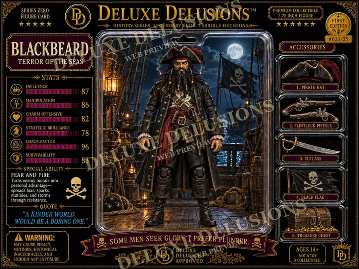 Blackbeard cosplay reference card