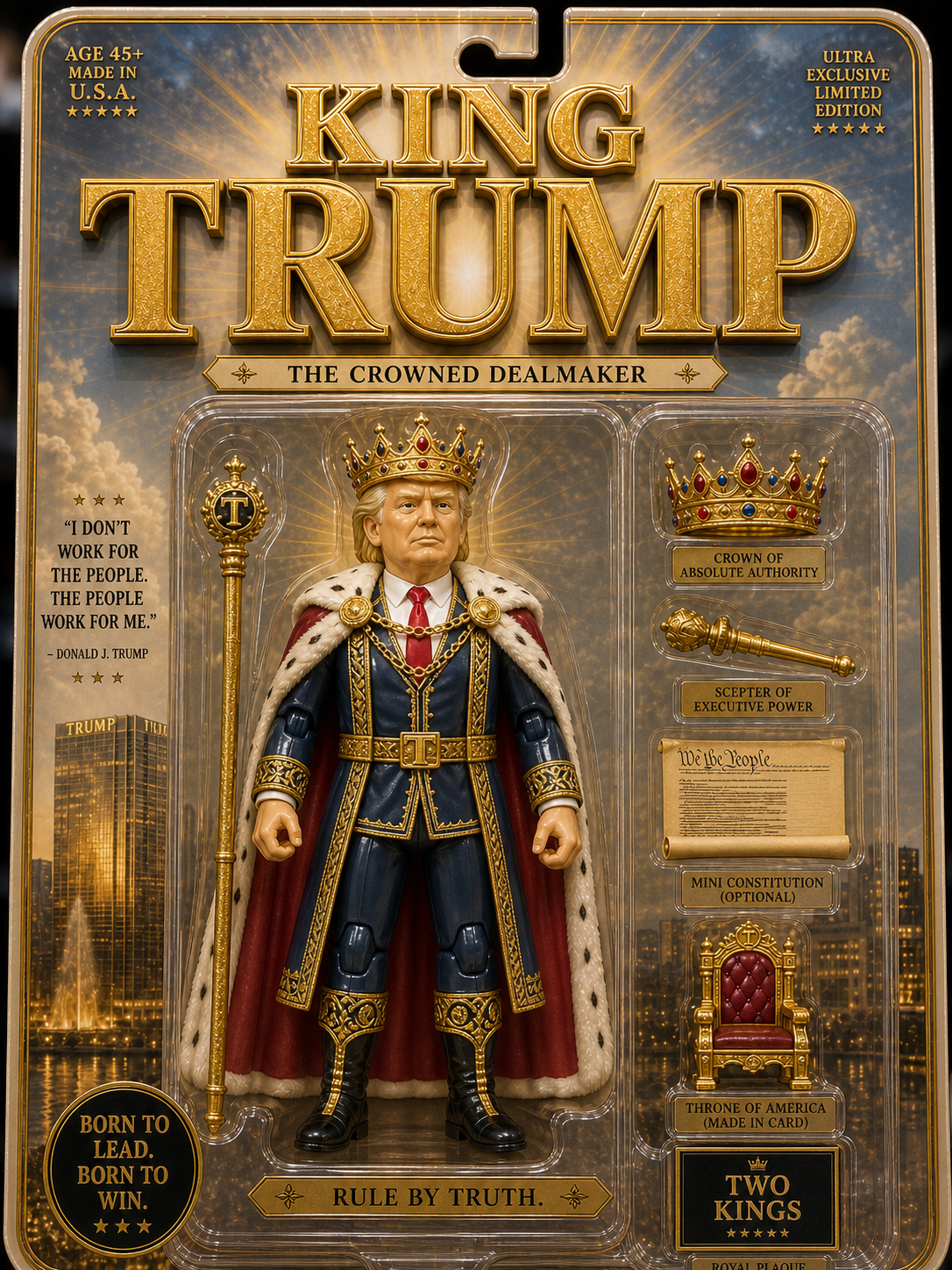 King Trump collectible toy packaging
